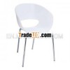 PP shell chrome steel base semicircle style dining chairs