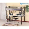Metal bunk bed with desk furniture for home