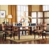 Wooden dining table with chairs(Malaysia rubber wood Walnut veneer HB-402-433179B)