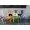 Durable Tolix bar stool with back