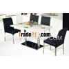modern chrome base dining table&chair