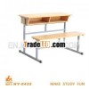 new design wood color school desk and bench