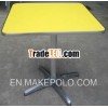 Yellow fireproof aluminium edge plywood restaurant table