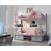 student metal bunk bed with cabinet