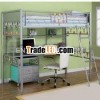 Metal Bunk Bed with desk and chair high quality school furniture
