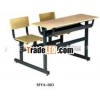 double desk and chair,  student desk and chair