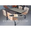 restaurant table - 1 rectangular table fixed with 4 chairs