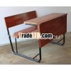 Double school desk and bench