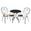 3-piece indoor and outdoor leisurely wrought iron restaurant furniture set bistro set