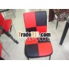 modern simple high back black and white leather and chrome metal legs restaurant chair, banquet dini