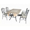 Modern Elegant Outdoor Rectangular Marble Table Furniture Set
