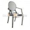 PC molded crystal armrest louis ghost chair