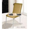China modern leather and chromed metal legs restaurant chair, dining room chair