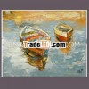 2013 TOP canvas abstract boat oil painting boat on the beach oil painting