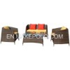 Bright-cllored Rattan Sofa Set
