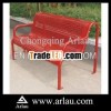 Red Steel Park Benches Patio Bench Inground Installation Available
