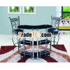 cheap high chrome black glass bar table