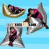 Golden PU leather living room chairs