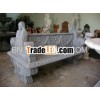 white marble outdoor decorative bench