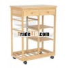 Bamboo Kitchen Cart with Wine Rack
