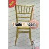 Gold Wood Chair For Banquet Chair With Flower