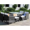 Outdoor wicker furniture dining room set square table and chair