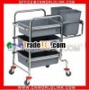 four wheel stainless steel kitchen cart