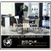 Modern style tempering glass dinning room furniture set dining table and chair LT1013  LY359