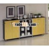 long wood veneer Cabinet(Wellington Low ) with glass door