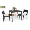 Outdoor Rattan Dining Table and Stackable Chairs