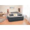 flocked queen size inflatable bed with built in pillow