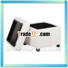 Bedroom furniture white storage ottoman