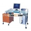 Movable Tempered Glass Computer Table Images CT-3328A