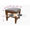 wooden bench with cotton cushion