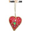 Heart-Hand Embroidered Beaded Christmas Ornaments Craft Christmas Decoration