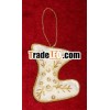 White Color Zari Bead Embroidery Christmas Hanging Decorative