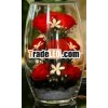 Preserved roses in rugby glass