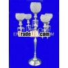 Nickel Plated Candelabra with Crystal Shade