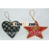 Heart & Star Zari Christmas Ornaments