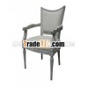 "Helena"Antique Wooden Upholstery Fabric Dining Arm Chair