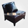 Hotel lobby waiting sofa , Faux leather single sofa with wood legs SO-001