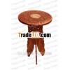 Wood carving Round Table/wooden Telephone Table~ wooden Top Round Coffe Table