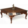 Wooden Carved Square Panel Design Table (Carved furniture from India)