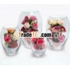 Dried flowers preserved in bohemian crystal rugby glass