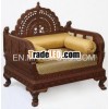 Royal Indian Rajasthani Jodhpur Hand Carved Teak Wooden Sofa Diwan sets & Divan Chairs (Carved F
