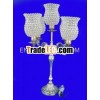 Nickel Plated Candelabra Lamp with Crystal Shade