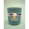 T-Light Votive Made of Iron With Vintage Blue & Grey Color