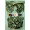 T-Light Votive Made of Glass & Iron With Nickel Antique Finish