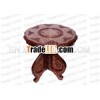 Wooden Round Design Full Brass Work Center Table ~Wooden Round Table / WoodCarving Round Table