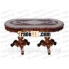 Wood Carving Center Table With Beautifull Brass Work~Wooden Center Table/Wooden Coffee Table/Recycle